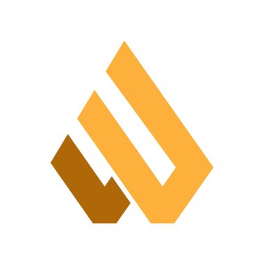 W harfi logo simgesi tasarımı