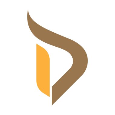 D harfi logo simge tasarım şablonu