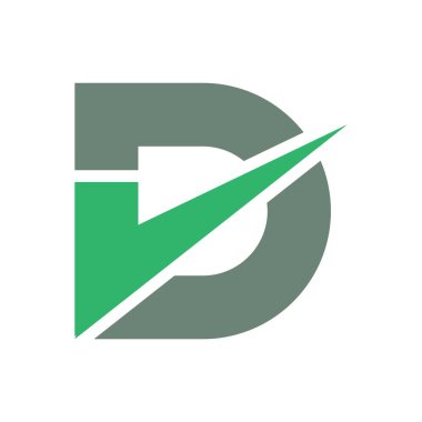 D harfi logo simge tasarım şablonu