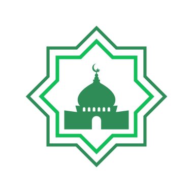 Cami simgesi logo tasarımı illüstrasyonu