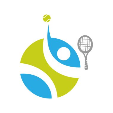 Tenis simgesi logo tasarımı illüstrasyonu
