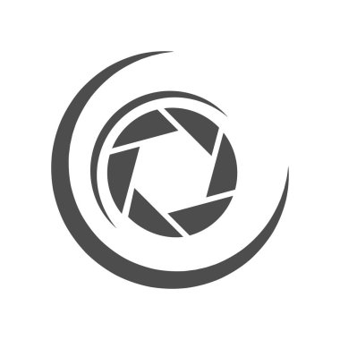 Fotoğraf kamerası simgesi logo tasarımı illüstrasyonu