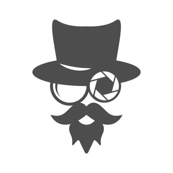 Fotoğraf kamerası simgesi logo tasarımı illüstrasyonu