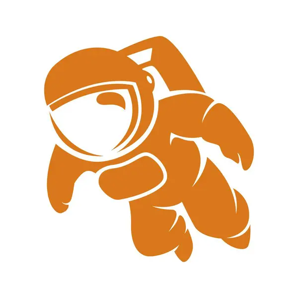 Astronot simgesi logo tasarımı illüstrasyonu