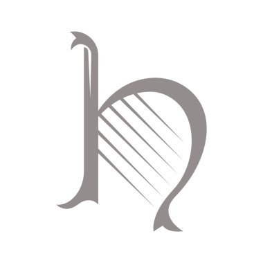 Arp enstrüman simgesi logo tasarımı