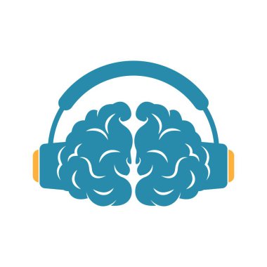 Beyin simgesi logo tasarımı çizimi