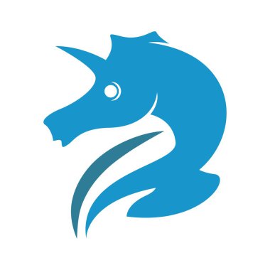 Deniz atı logosu tasarım illüstrasyonu