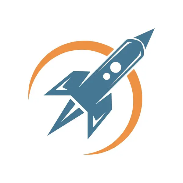 Roket logosu tasarım illüstrasyonu