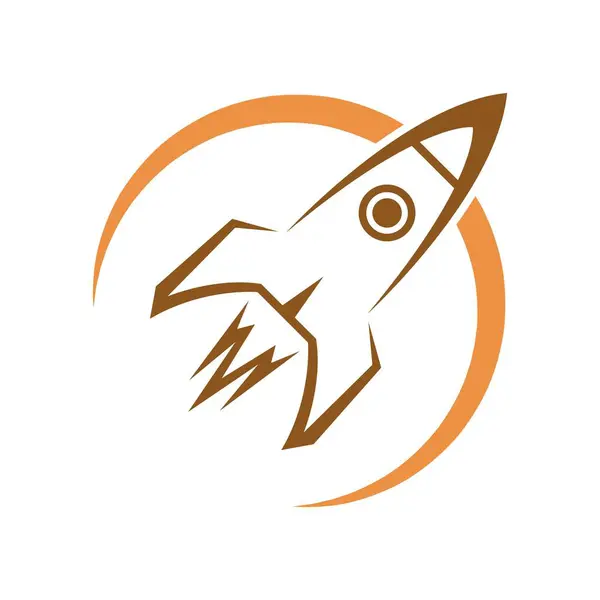 Roket logosu tasarım illüstrasyonu