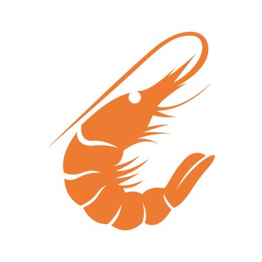 Karides logosu tasarım illüstrasyonu