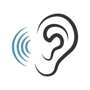  İnsan kulak simgesi tasarımı illüstrasyonu