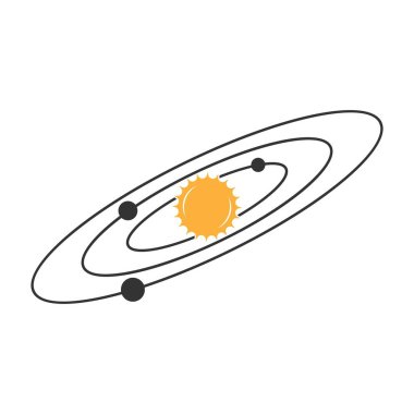 Güneş sistemi simgesi tasarımı illüstrasyonu