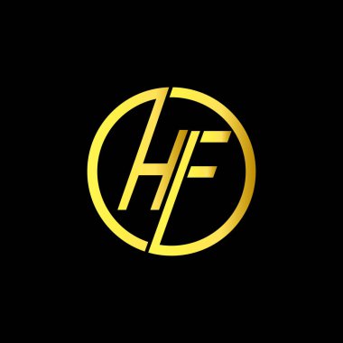 Hf harfi logosu; vektör tasarım şablonu