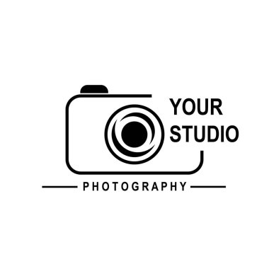 kamera logosu, modern fotoğrafçılık imzası logo ikonu vektörü