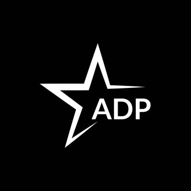 Vektör Grafik Damgalama Harfleri. Siyah arka plan. Yürürlükten kalkmış yaratıcı harf logosu. ADP Logosu.