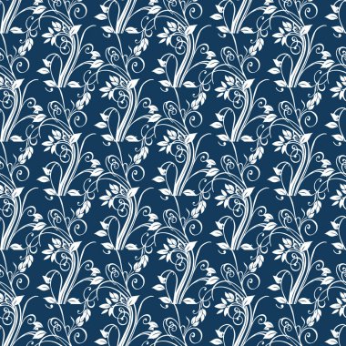 Donanma arka planında sembolik küçük çiçek tasarımı deseni