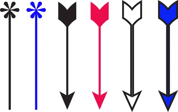 Asterisk Sembol Yönlendirme ve Hareket Tasarım Elemanları Vektörlü Renkli Oklar