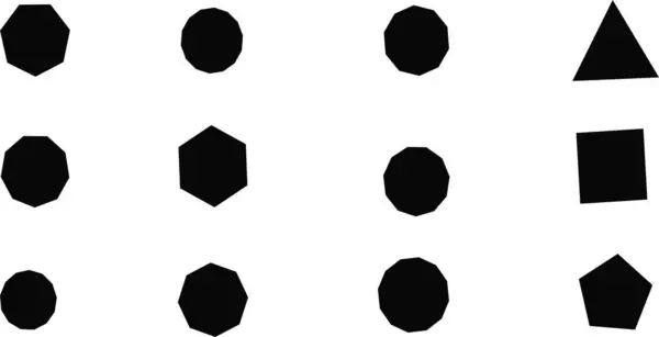 Modern Soyut Arkaplan ve Yüksek Karşıtlık Sembol Tasarım Elemanları için Siyah Geometrik Şekil Simgeleri Paketi