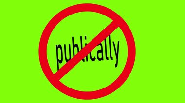 Yasal veya Güvenlik Düzenlemelerinde Kullanım İçin Kırmızı / Kırmızı Sembol ile Kamu Kullanımı Yasaklanmış Uyarı Animasyonu