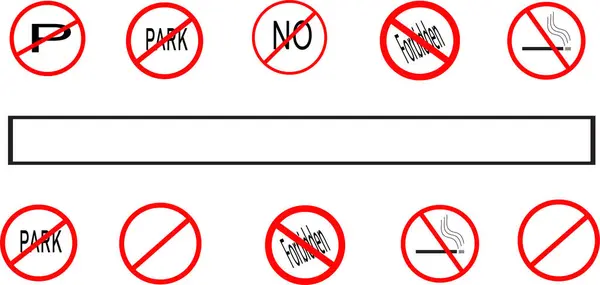 Sigara yok, içki yok, telefon yok halka açık yer işareti için kırmızı yasaklama işareti vektörü ayarlandı
