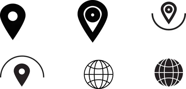 Yüksek Kaliteli GPS Haritası Pin Simgeleri Konum İşaretleyicileri ve Yörünge Tasarımı Sembolleri ile Ayarlandı