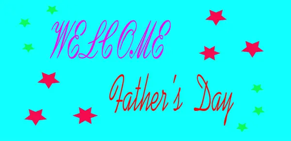 Hoş geldiniz Babalar Günü 'nün renkli tebrik kartı ve posterleri olan tipografi vektör tasarımı.