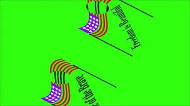 Vatansever 4 Temmuz Projeleri için Amerikan Bayrakları ve Metinleriyle Bağımsızlık Günü Canlandırma Döngüsü