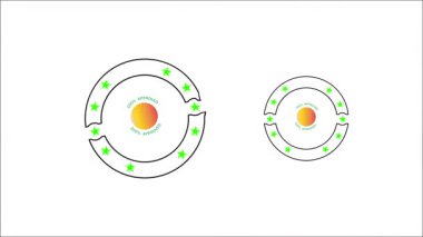 Twin Circular Arrows Badge Animation on White Background 4K, 2K, Full HD