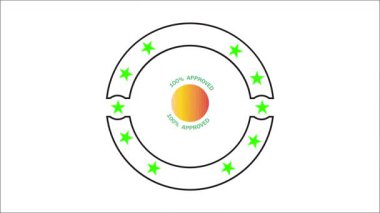 Arrow Badge Loop with Orange Center Dot on White Background 4K, 2K, Full HD