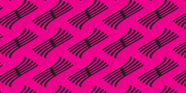 Cesur Grafik Tasarımları için Çapraz Çizgileri olan Sıcak Pembe ve Siyah Soyut Kusursuz Vektör Deseni