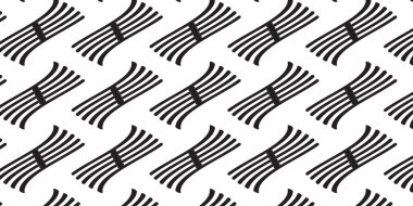 Modern Geometrik Teknoloji Yüzeyleri için Tek Renkli Siyah ve Beyaz Kusursuz Çizgili Vektör Deseni