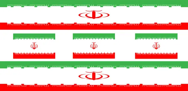 Minimalist Modern Tasarım 'da Kusursuz Tekrarlayan İranlı Vatansever Bayrak Bayrağı