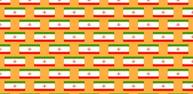 Turuncu Arkaplan İran Bayraklarının İşaretleme Kalıbı ve Vektör Biçimli Sınır 4K