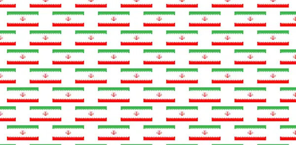 Beyaz Arkaplan ve 4K vektöründe tekrarlanan amblemlerle kusursuz İran Bayrak Desenli Döşeme