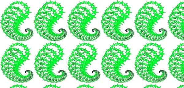 Tekstil ve kumaş tasarımı için yeşil etnik desenli kıvrım vektör deseni
