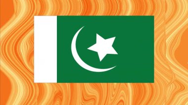 Animasyon Pakistan Bayrağı Ateşli Turuncu Dalga Arkaplan 4K, 2K, HD Video