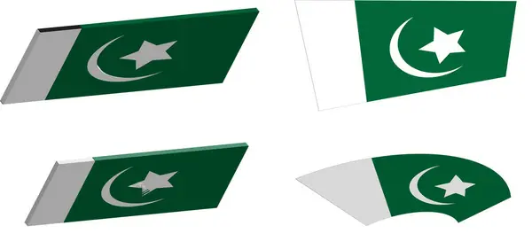 Pakistan Ulusal Bayrağı Kusursuz Dalgalanma Tekrarı Soyut Vektör Sanatında Beyaz Arkaplan Tasarımı