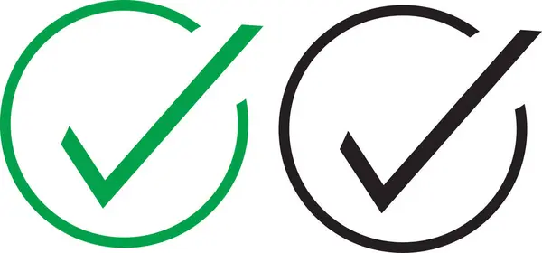 Modern Web Arayüzü Tik Vektörü Ayarları için Kalın Çizgili Yuvarlak Çember Denetimi Simgeleri