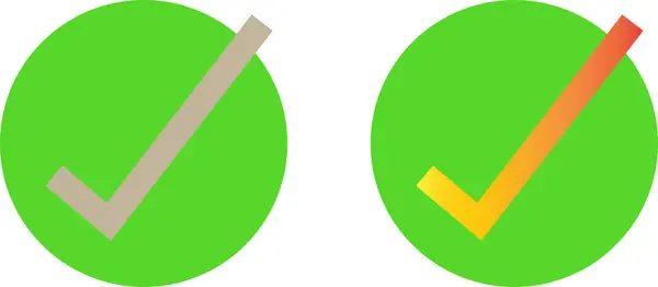 Kontrol Listesi Doğrulama Vektörü için Kırmızı Hata Simgesi ile Yeşil Çember UI Biçiminde İşaretler