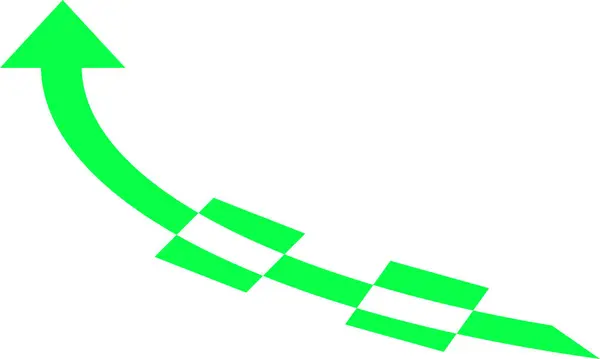 Ekonomik büyüme ve iş eğilimleri için yeşil kareli ok vektörü kavramı