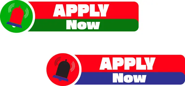 Uygulama bildirimi veya web sancak arayüzü için çift renk şimdi kırmızı ve mavi vektör etiketleri uygula