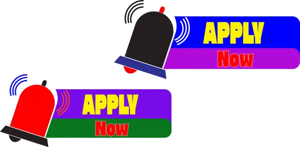 Kırmızı ve mavi şimdi web sitesi pankartları ve uygulama arayüzü için çan uyarı simgelerine sahip vektör düğmelerini uygula