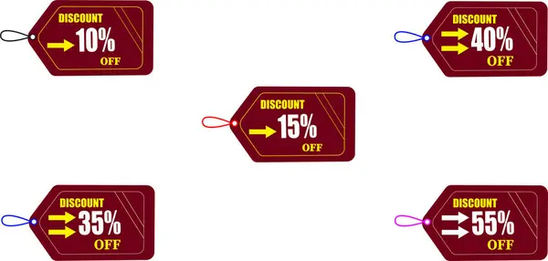 Ekommerce tanıtım ve flaş teklif için% 10-55 indirim etiketli büyük indirimli etiket vektörü