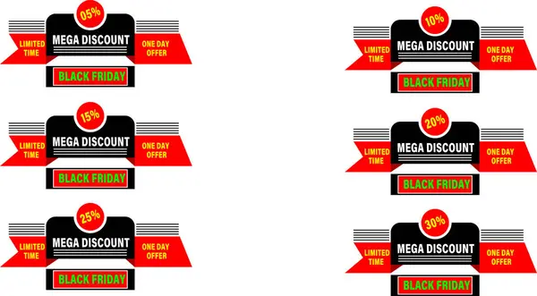 Ekommerce ve reklam kampanyaları için cesur tipografi içeren renkli mega indirim kurdeleleri.