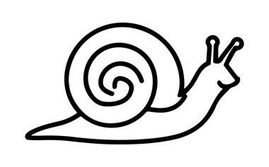  Simple line art of a snail vector on white background clipart