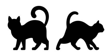 Cat silhouette vector set illustration clipart