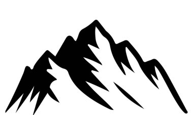 Mountain silhouette vector on white  background clipart