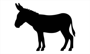 Donkey silhouette vector art on white background  clipart