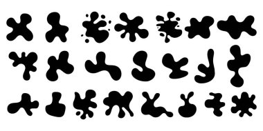 Set of Abstract Ink Splatter Shape vector art on white background  clipart