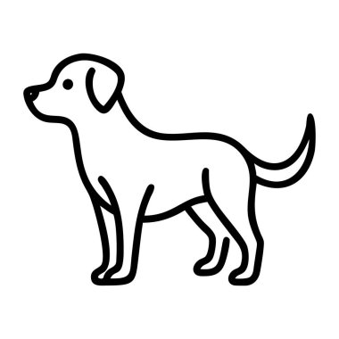 Cute Dog Outline - Black and White Dog Clip Art for Coloring Pages and Educational Materials clipart